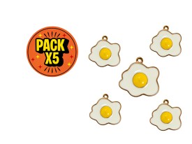 Dije Esmaltado Huevo Dorado x 5 Unidades